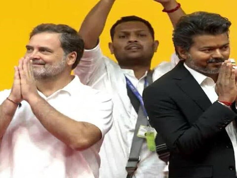 Thalapathy Vijay Takes Oath as Tamil Nadu CM Viral Corporate Look and Selfie with Rahul Gandhi Shake Up Politics
